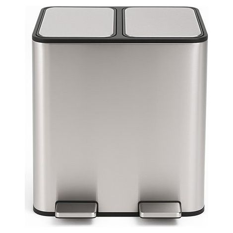 Cubo de Basura de Metal 60 LITROS con Pedal Reciclaje Fácil con Doble Compartimento Estilo Moderno para tu Hogar (1/5)