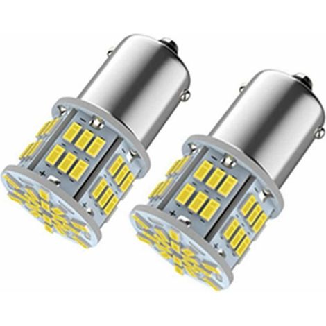 Ampoules LED Ba15s P21W 6000 K Blanches Super Brillantes – Lot de 2 pour Feux de Jour, Recul et Brouillard Arrière Auto & Bateau (1/5)