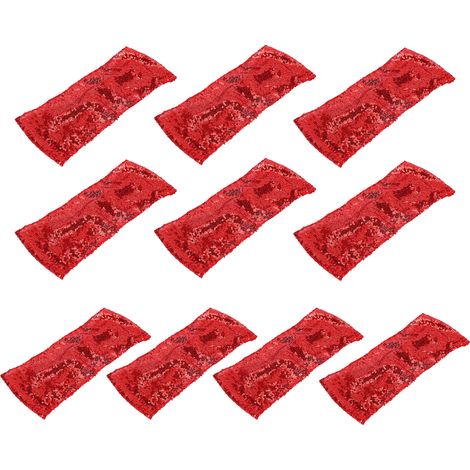 Lot de 10 sangles élastiques décoratives pour chaises, avec cercle ajustable, pour fêtes et événements (rouge). (1/5)