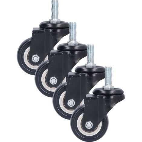 4 Roues Stem Casters Robustes Durables pour Étagères Machines Équipement Industriel Lourde Stables Sans Frein (1/5)