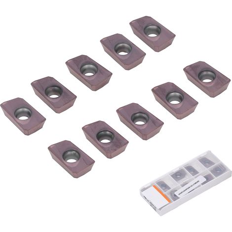 Lot de 10 plaquettes de tournage carbure indexables pour finition CNC, outils de coupe multi-usages avec boîte de rangement