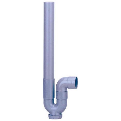 Sferaco – Siphon mâle horizontal PVC 405mm – Tube Ø40 pour machine à laver – Joint NBR – Corps ABS pour installation durable