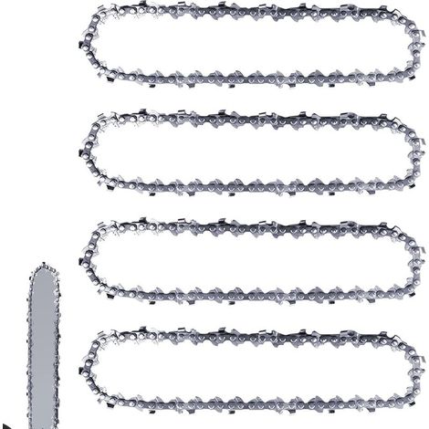 Lot de 4 chaînes de tronçonneuse de 25 cm 3/8" LP 40 maillons d'entraînement 1,3 mm Chaînes anti-retour compatibles avec Einhell GC-LC 18/25 Li & GE-LC 18/25 Li, pour Husqvarna 436 Li, 536 Li, 536 LiX (1/5)