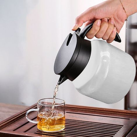 Thermoskanne 1000 ml mit Wasserabscheider, abnehmbarem Wasserfilter, für Kaffee und Tee, für den Hausgebrauch, weiß (1/5)