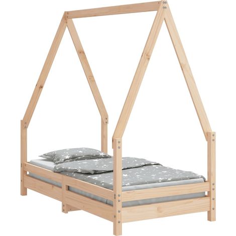 Lit Simple,Lit enfant,Cadre de lit pour enfant 70x140 cm bois de pin massif CFW8807047 (1/5)