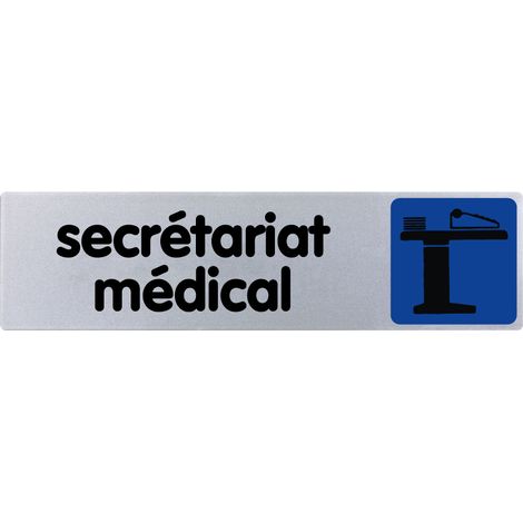 Plaque de porte Secrétariat médical - couleur 170x45mm - 4033495