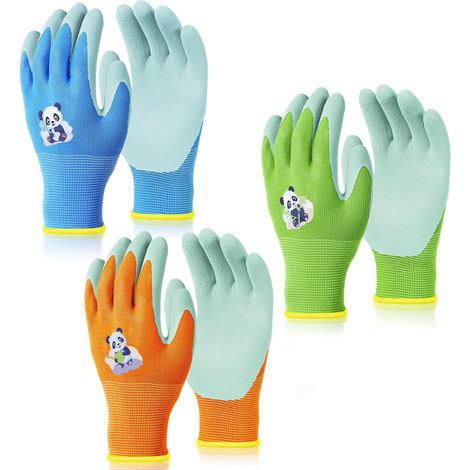 3 Paires Gants de Jardinage pour Enfants, 6 à 8 Ans (1/5)