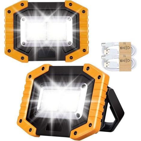 Lampe de travail LED 30 W rechargeable COB super lumineuse 2000 lm batterie externe lampe de sécurité USB étanche pour garage. camping. randonnée. pêche. barbecue (1/5)