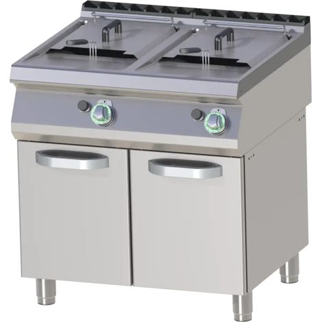 Friteuse à gaz 2x 17l avec soubassement RM - FE 780/17 G - RM Gastro