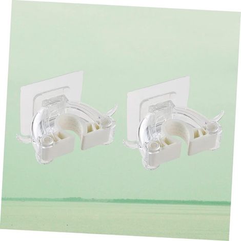 2 piezas，Soporte colgante para escoba y fregona，Soporte robusto blanco para escoba y fregona，Estante de almacenamiento para escoba y fregona (1/3)