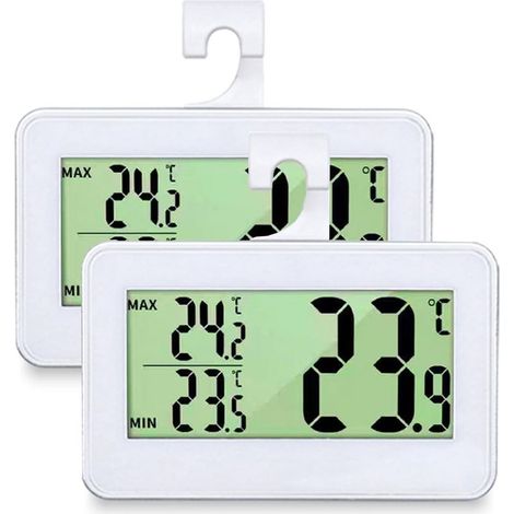 Thermomètre pour réfrigérateur avec écran LCD, fonction d'enregistrement des températures hautes et basses, adapté aux cuisines, caves et caves à vin.