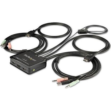 StarTech.com Switch KVM HDMI 2 porte 4K 60Hz UHD con cavi integrati (1/5)