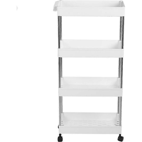 Meuble de rangement roulant pour salle de bain, cuisine et WC, étagère organisatrice mobile à économie d'espace, chariot de stockage polyvalent. (1/5)