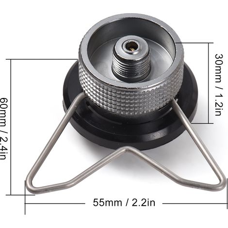 Adaptateur pour réchaud à gaz de camping, adaptateur pour gaz butane avec support, adaptateur de conversion pour cartouche de gaz. (1/2)