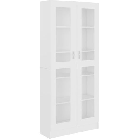 Maison Exclusive - Armoire à vitrine Blanc 82,5x30,5x185 cm Bois d'ingénierie (1/5)