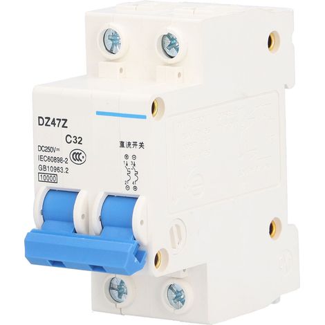 Disjoncteur miniature pour montage sur rail DIN, pour appareils électriques basse tension, 2 pôles CC 250 V, DZ47Z32A (1/5)