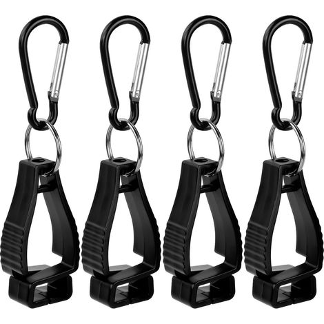 Lot de 4 pinces porte-gants antidérapantes avec mousqueton de sécurité (1/4)