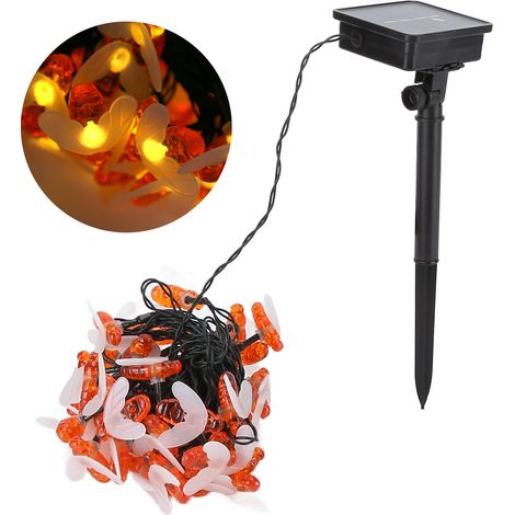 Solarbetriebene LED-Lichterkette mit Bienenmotiv, wasserdicht, geeignet für Gärten und Terrassen, warmweiß, 7 m. (1/5)