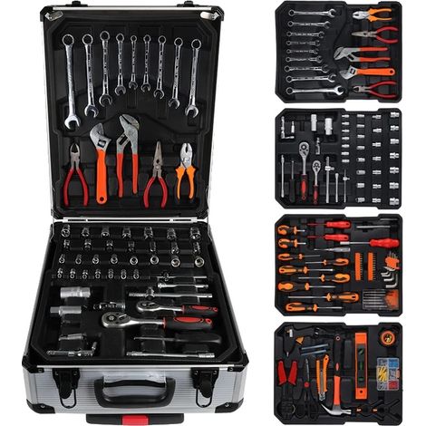 Caja de herramientas, organización multinivel, almacenamiento seguro, 186 PC (1/2)