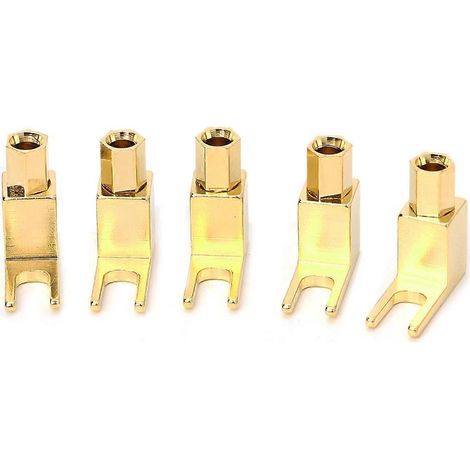 5 Stück Bananenstecker auf Gabelkabeladapter Y-Typ Lautsprecherkabelverbinder Bananenbuchse