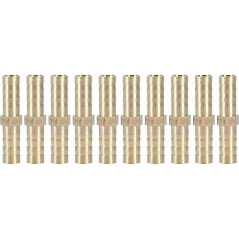 (6mm 10pcs)raccord De Tuyau Droit Deux Voies Raccord En Laiton Barbel Connecteur De Tube Jonction 6/8/10/12/14/mm (1/5)