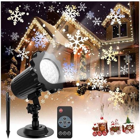 Projecteur LED Bougie Flocon de Neige IP65, décoration lumineuse intérieure et extérieure pour Noël et mariage (1/4)