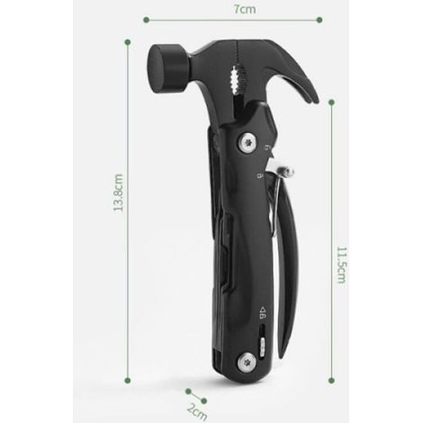 Marteau Multifonction - - 12 en 1 - Acier Inoxydable - Noir (1/4)