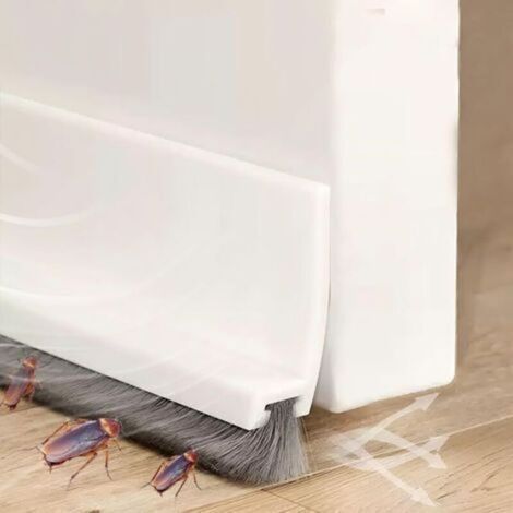 100cm Blanc Brosse Bas de Porte, Isolation Bas de Porte, Joint Brosse Isolation Phonique Porte, Boudin de Porte, Calfeutrer Bas de Porte, Auto-adhésif et Peut être Coupé à la Taille (1/5)