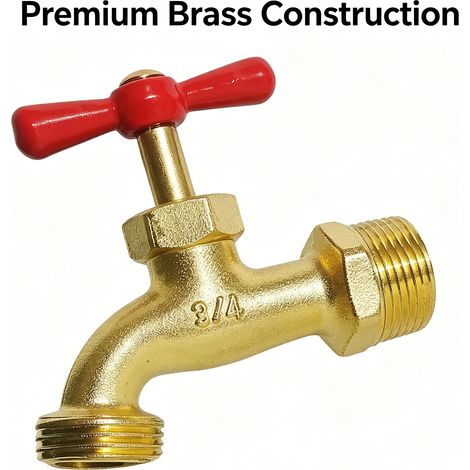 Robinet de jardin en alliage de zinc 3/4, robinet domestique extérieur pour cour, en alliage de zinc plaqué cuivre, facile à utiliser (1/5)