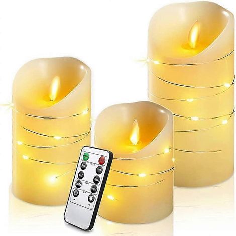 (NOUVEAU MODÈLE) Bougie LED avec fonction de minuterie Lampe LED de tee avec fernbedienung und Lichterkette Gro Bougie LED Bougie LED, Einstellbare Helligkeit, 2 Modi (1/3)