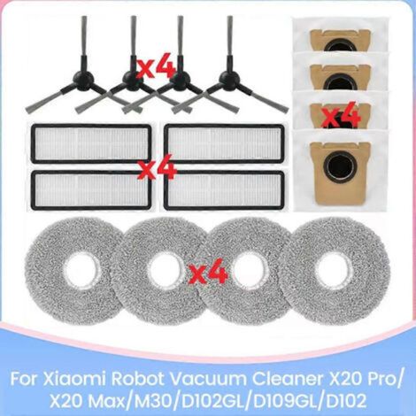Juego de 16 piezas para aspiradora Xiaomi X20 Pro/X20 Max/M30/D102GL/D109GL/D102: cepillo, filtro, paño y bolsa para el polvo. (1/5)