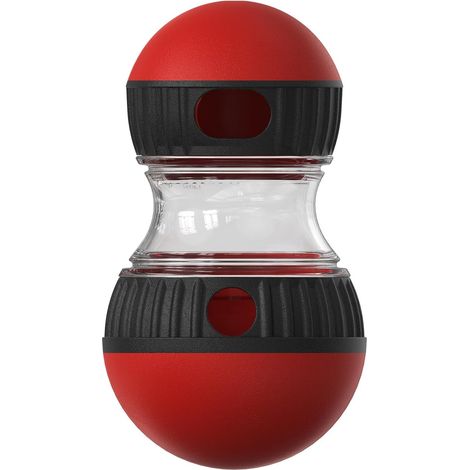 Jouet distributeur pour chien, jouet multifonctionnel pour chien, jouet interactif d'enrichissement interactif réutilisable de qualité alimentaire pour petit chien, pour la maison, rouge (1/5)