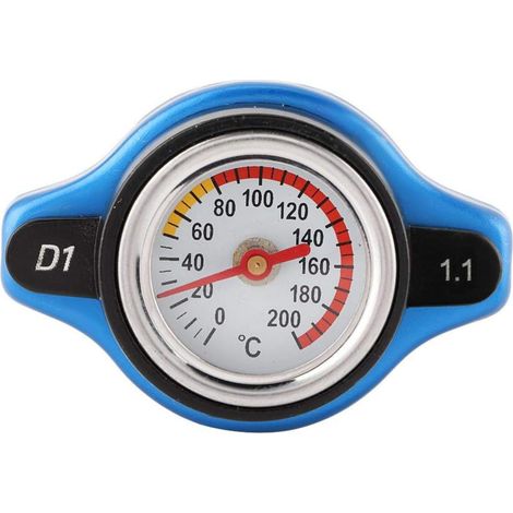 Universel Couvercle de bouchon de radiateur thermostatique de voiture Petite tête avec jauge de température de l'eau(1,1 bar)