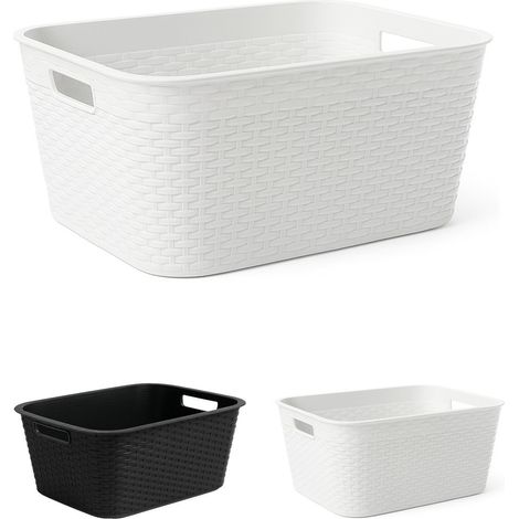 Cesta para la Colada 25 x 53 x 36 cm - Cesto ropa sucia – Cesta Rectangular con Asas diseño Mimbre (1/5)