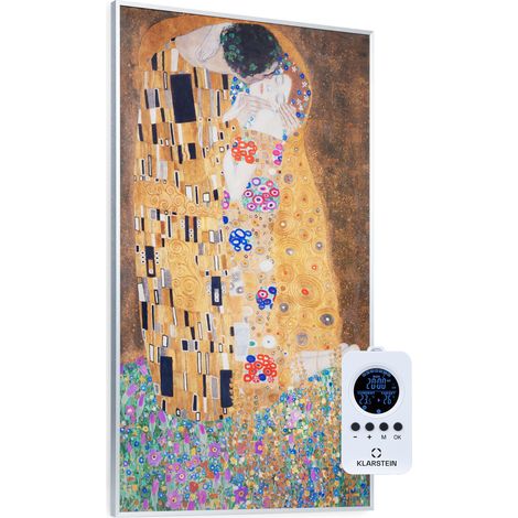 Wonderwall Air Art Kuss Infrarotheizung 60x101cm 600W Wandinstallation Fernbedienung weiß (1/5)