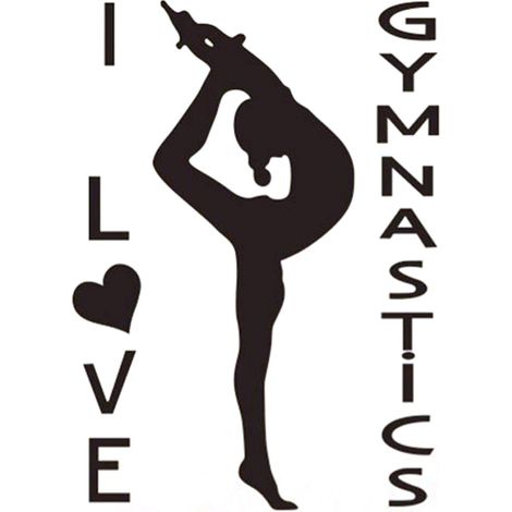 Jeffergarden Autocollant de gymnastique I Love, autocollant décoratif mural de fond de salon et de chambre à coucher (1/3)