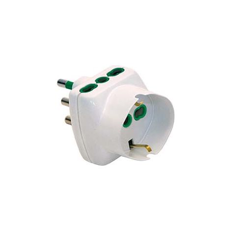 ADATTATORE TRIPLO 2 POLI + TERRA SCHUKO BIPASSO BIANCO- - bianco 82240 - 5 pezzi FANTON