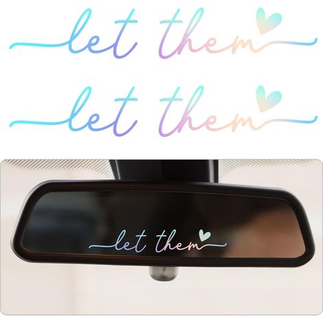 2pcs Autocollant de Rétroviseur Let them, en Vinyle pour Rétroviseur de Voiture Exquis Autocollants pour Miroir de Courtoisie Décoration de Voiture pour Femmes (1/5)