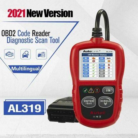 Lecteur Diagnostic OBD2 - Écran TFT Couleur 220x176 - Compatible Véhicules 1996+ - Fonction MIL Reset - Français - Unité ×1