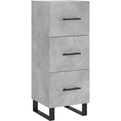 Aparador buffet cómoda mueble mueble de almacenaje organizador cocina salón salón 34,5 x 34 x 90 cm madera contrachapada gris 020031881