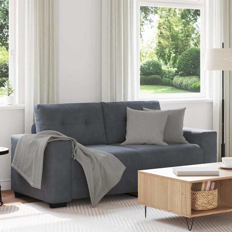 vidaXL Canapé causeuse gris foncé 180x77x82 cm velours (1/5)
