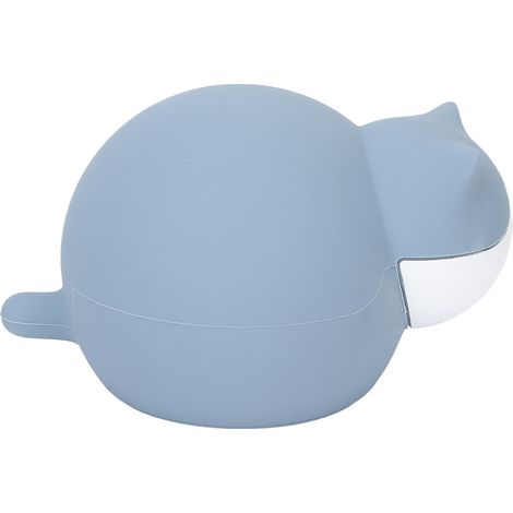 Bouillotte Silicone Chat Mini, Chauffant Portable pour Étudiants, Remplissage Facile, Bleu (1/5)