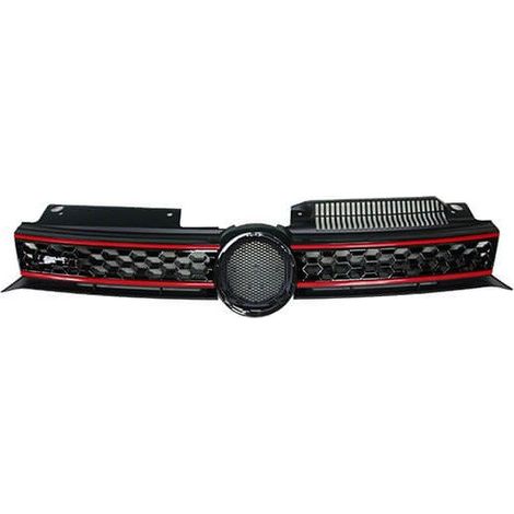 Grille de calandre avant noire et rouge Volkswagen Golf 6 GTI 2009-2013