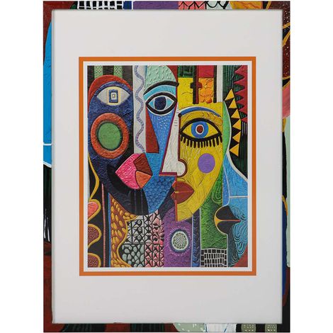 Gemälde „Echos of Picasso“ mit Rahmen 60x4x80 cm (1/5)