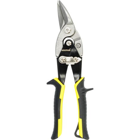 Tijeras Chapa Corte Izquierda 250 mm. Hoja Acero Al Carbono, Mangos Engomados, Con Dientes Serrados, Cortachapa, Tijera Aviacion (1/4)