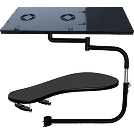 Support d'ordinateur ajustable, ventilateur de refroidissement intégré, design ergonomique, noir (1/2)