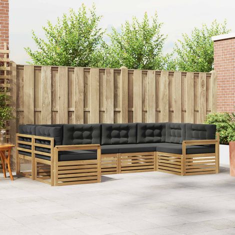 vidaXL Outdoor-Sofagarnitur 6 Stk. Weiß und Anthrazit (1/5)