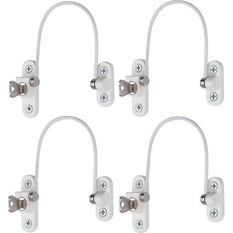Lot de 4 verrous de sécurité pour fenêtres et portes avec clé. (1/5)