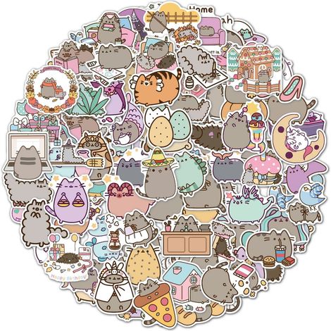Lot de 100 autocollants pour ordinateur portable et chat(6-8cm) (1/5)