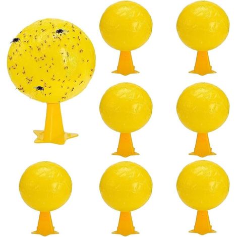 8 boules collantes pour mouches des fruits, pièges à mouches des fruits, boules collantes pour la cuisine, répulsif contre les mouches et les moustiques, avec base lumineuse USB (1/5)